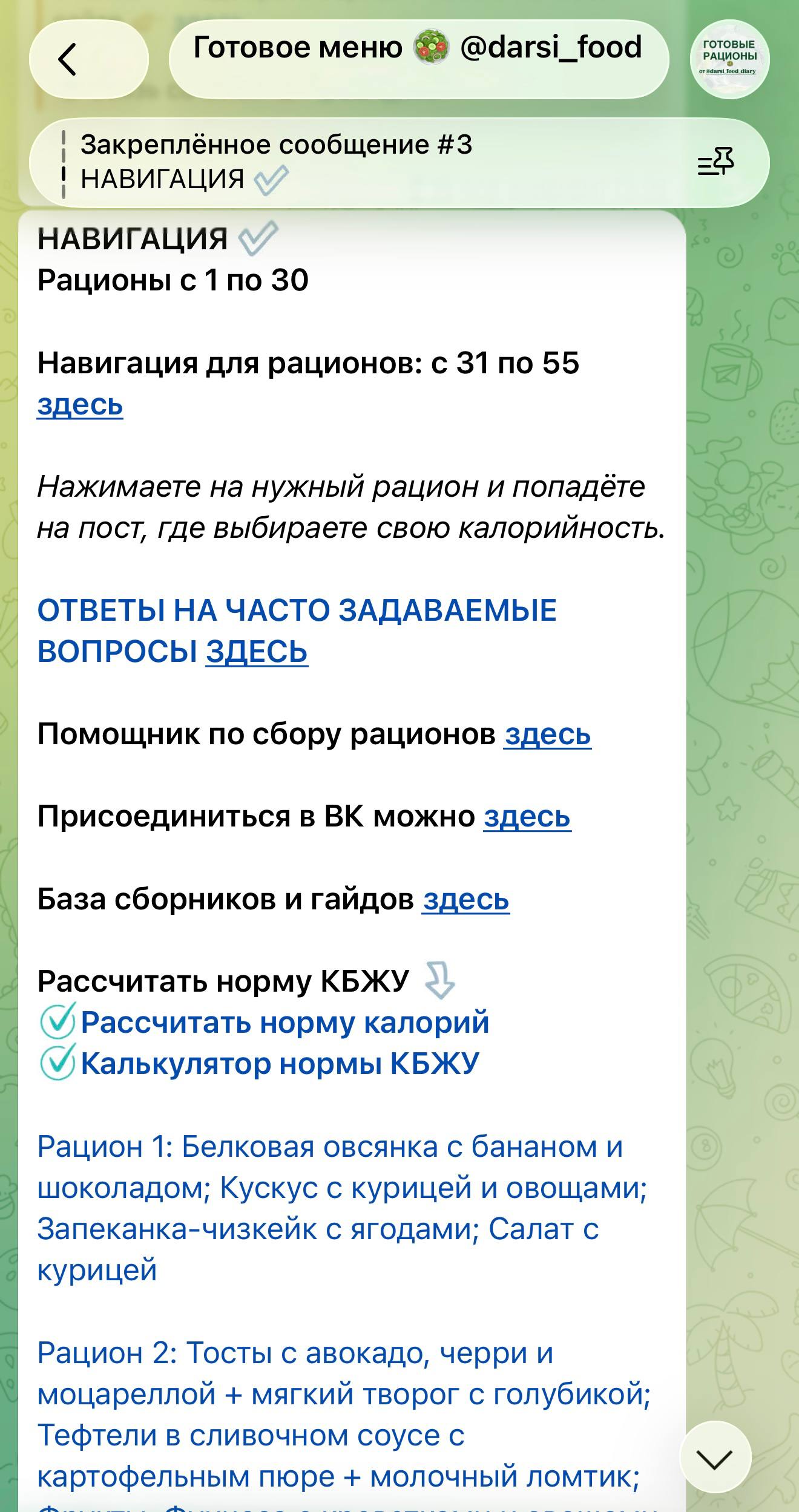 Навигация по Telegram-каналу